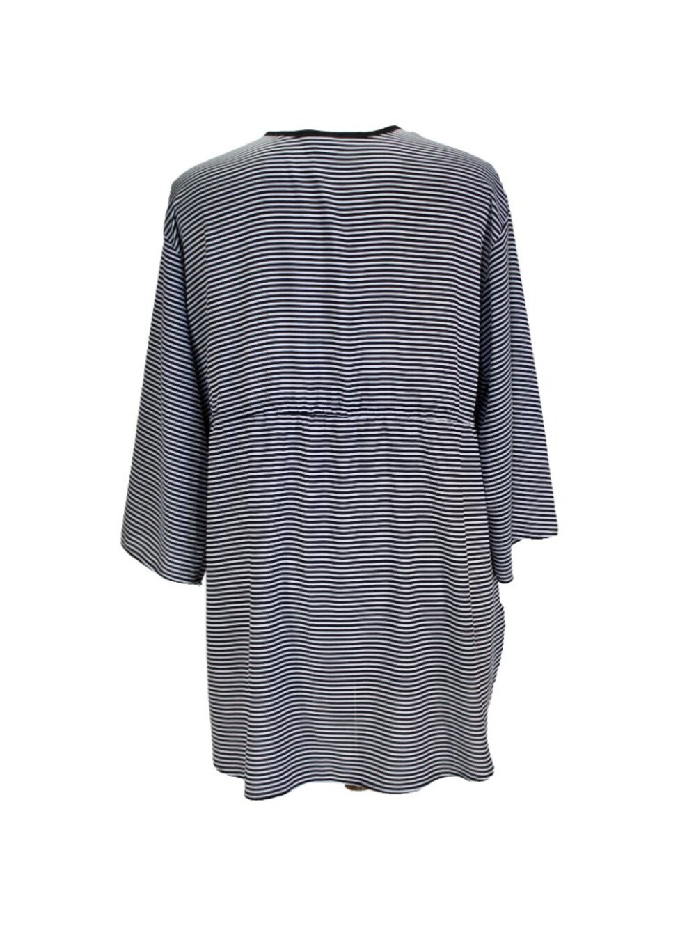 Torrid Shirttail Swim Cover Up Kimono Size 1/2 Black White Stripe 3/4 Sleeve - Picture 5 of 9